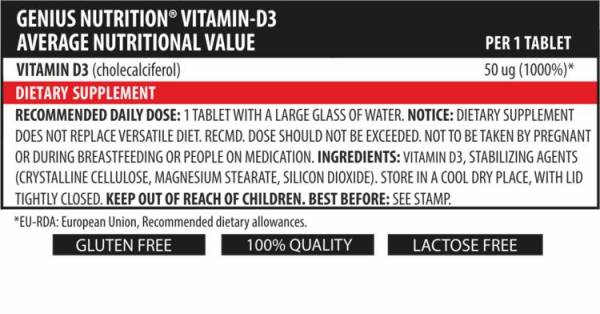 Genius Nutrition - Vitamin D Ingredients